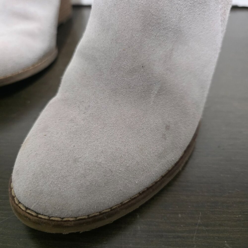 Lucky Brand LK-YABBA Gray Suede Wedge Zip Ankle Booties 9M/40 - Picture 5 of 16